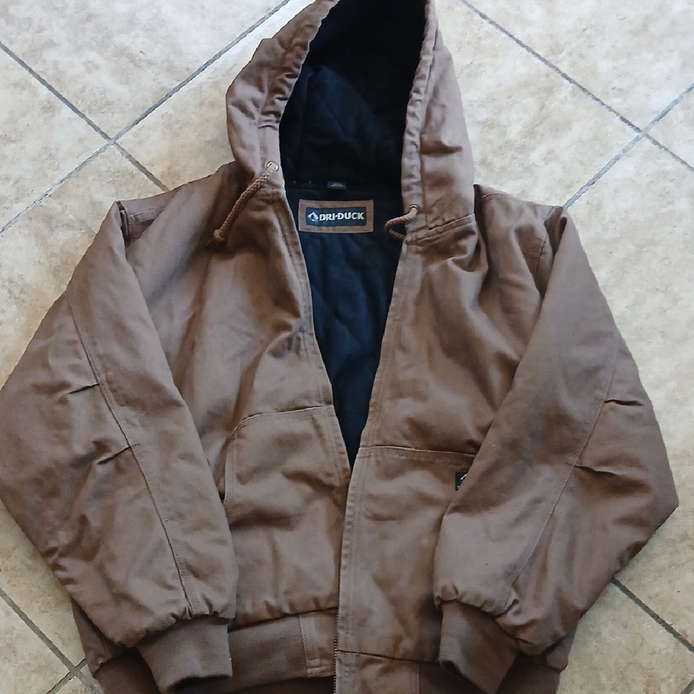 Men's Durable Brown Hooded Jacket by